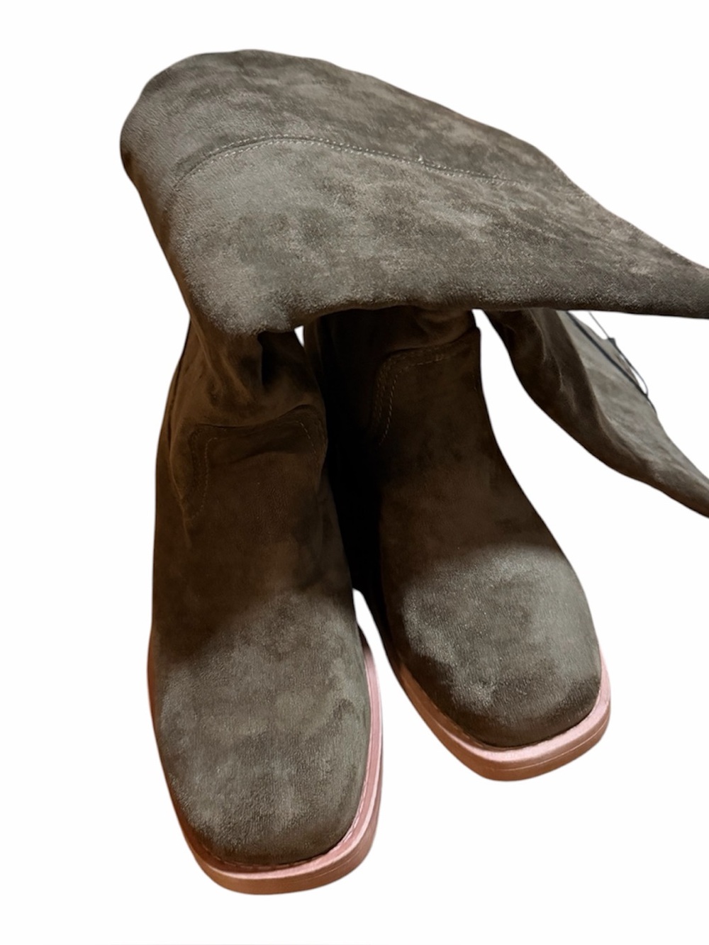 Women's Knee Suede Boots in Olive.  NWOT